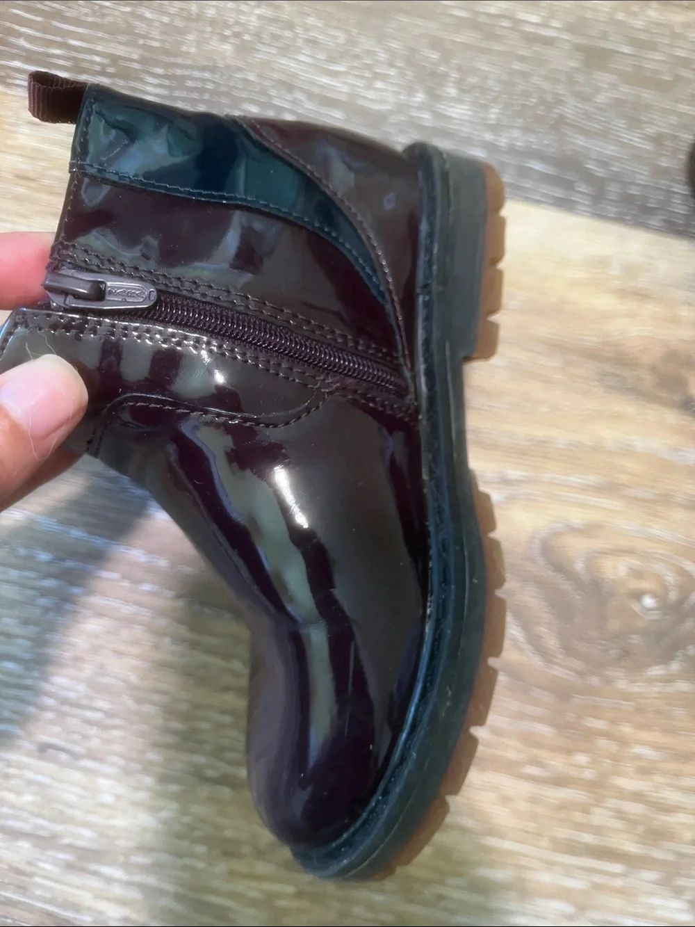 Zara Kids Wine Patent Ankle Boots